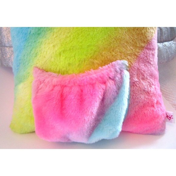 Justice Llama Unicorn Rainbow Pillow-Missing Mini Plush In Pouch 15" - Kellytoy - Picture 3 of 12